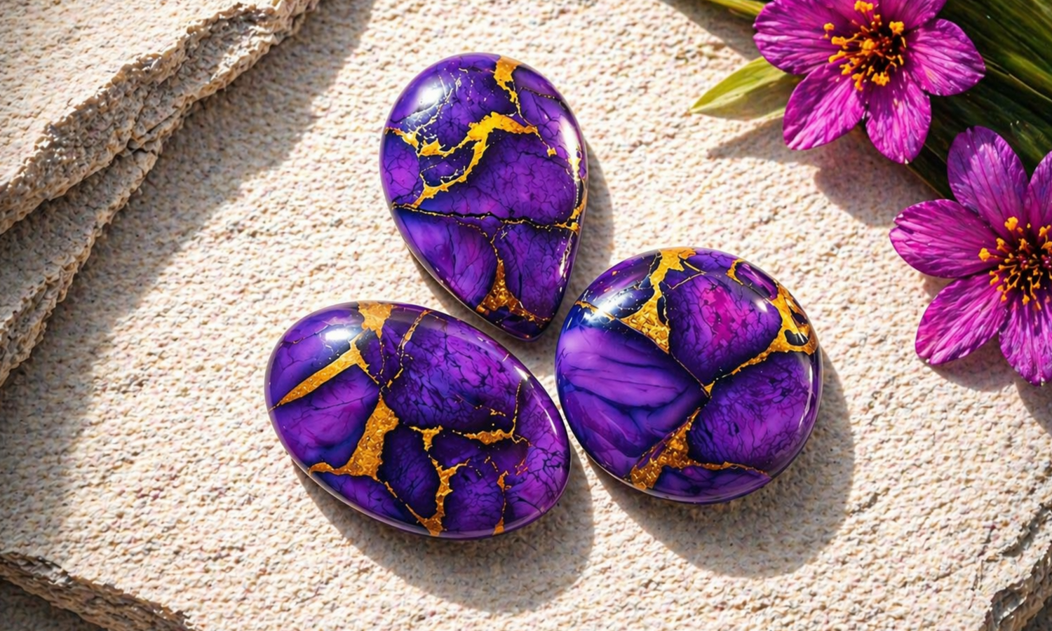 Purple Dahlia Cabochons