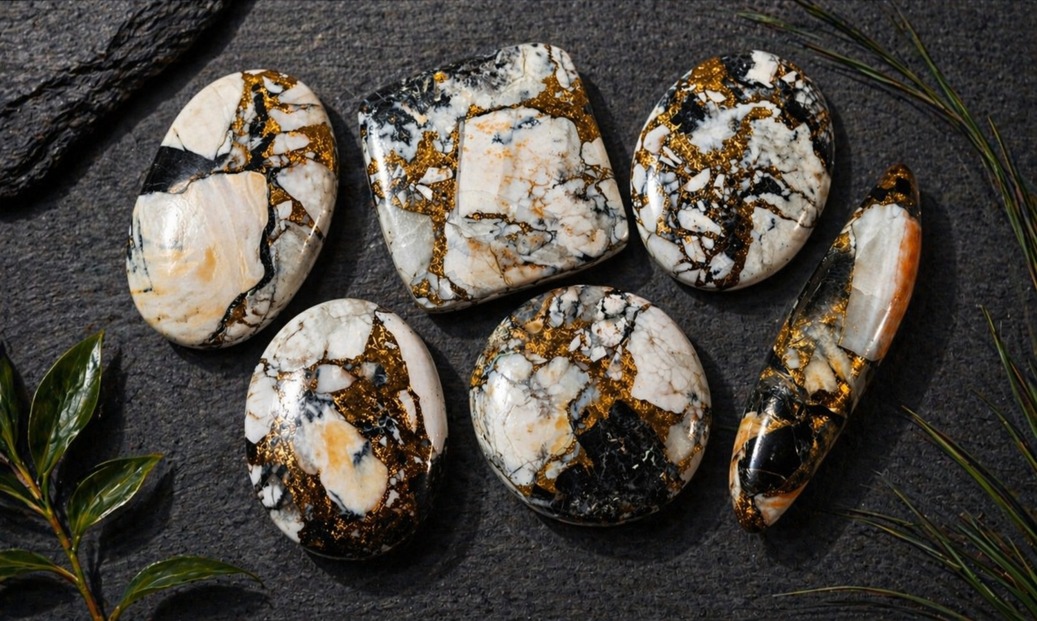 White Buffalo Bronze Cabochons