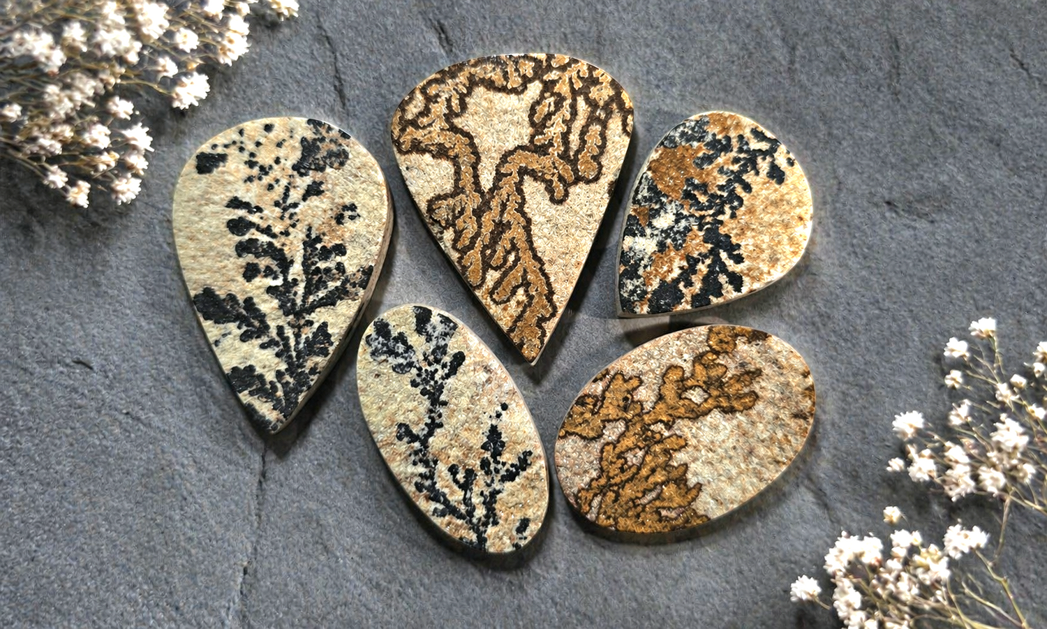 Psilomelane Dendrite Cabochons
