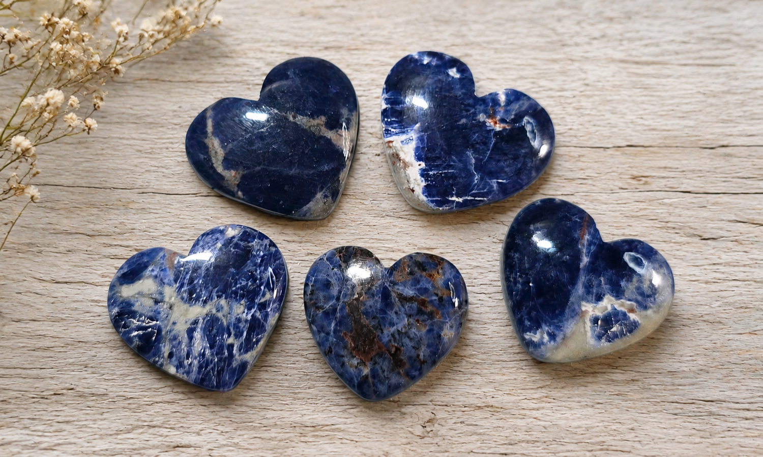 Sodalite Heart Cabochons