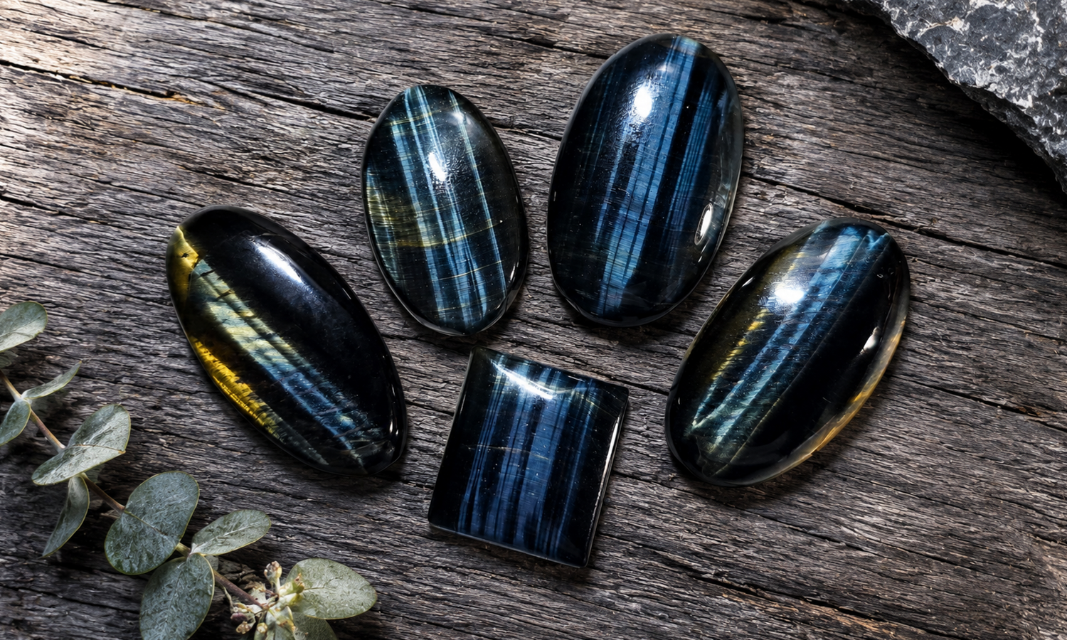 Blue Tiger Eye Cabochons