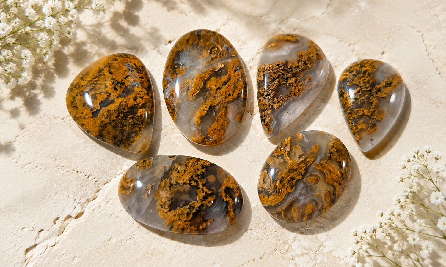 Brown Moss Agate Cabochons