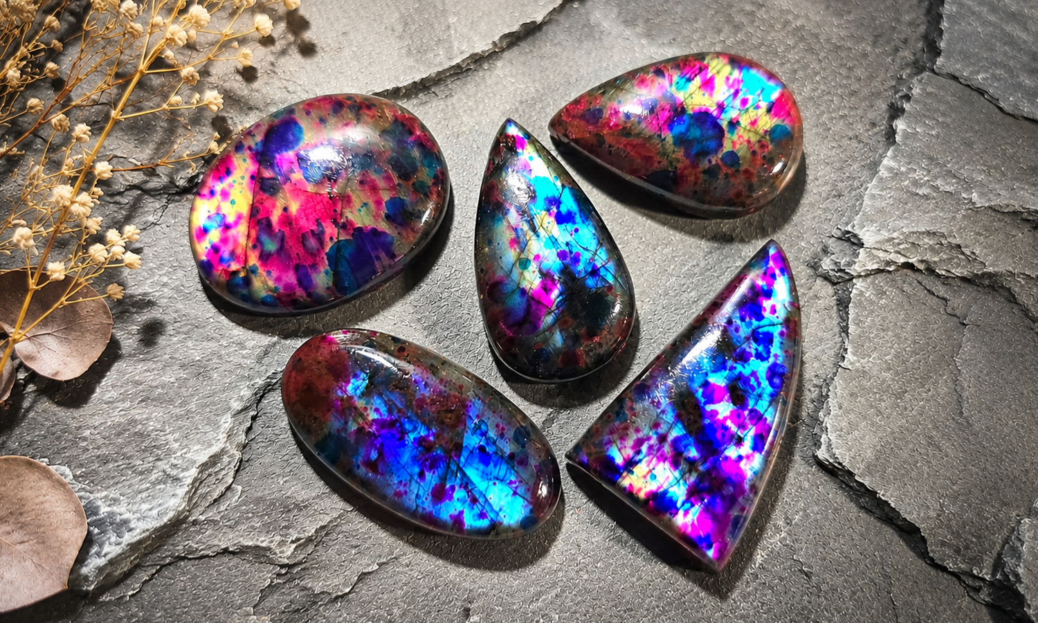 Multi-Color Labradorite Cabochons
