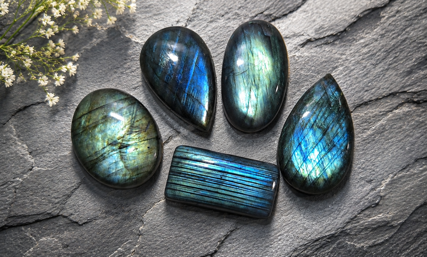 Blue Fire Labradorite Cabochons