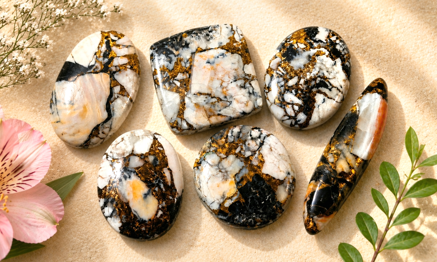 White Buffalo Bronze Cabochons