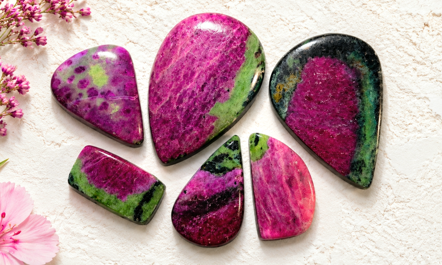 Classic Ruby Zoisite Cabochons