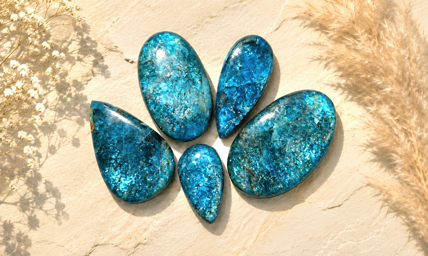 Flashy Apatite Cabochons