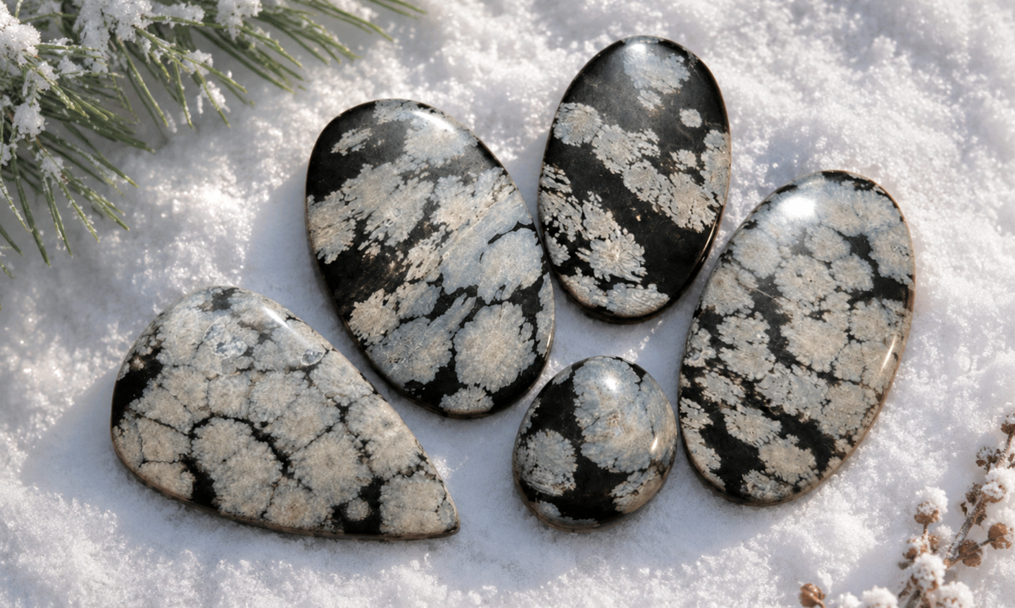 Snowflake Obsidian Cabochons