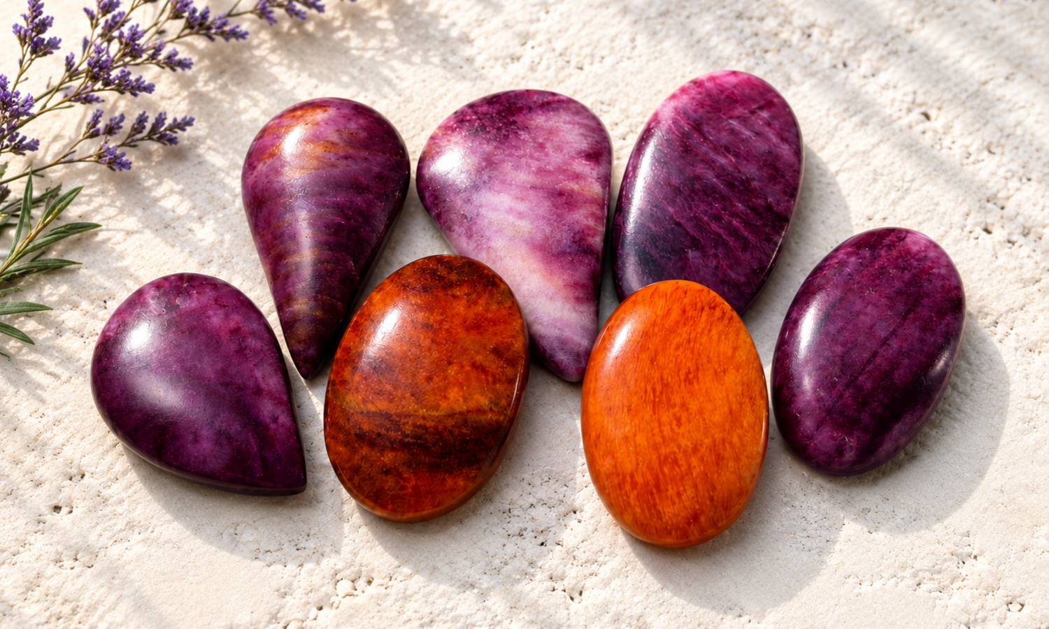 Spiny Oyster - Natural Cabochons