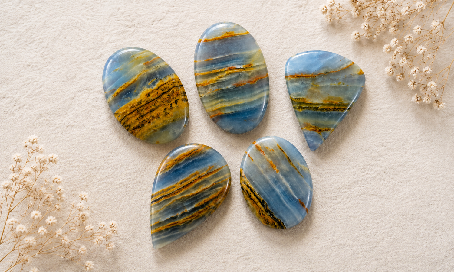 Lemurian Blue Calcite Cabochons