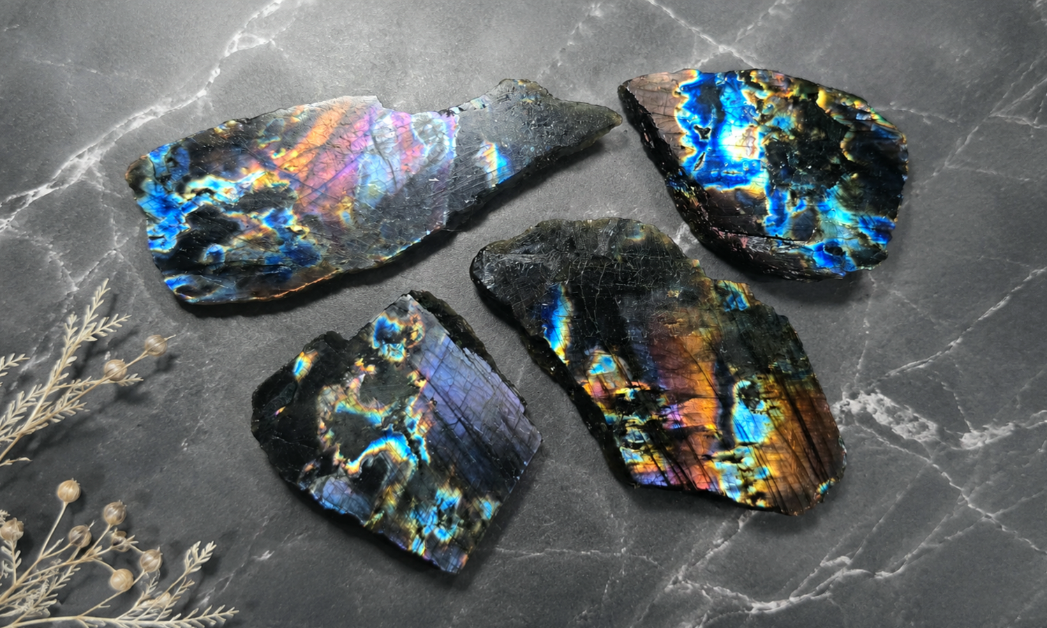 Madagascar Rainbow Labradorite Slices