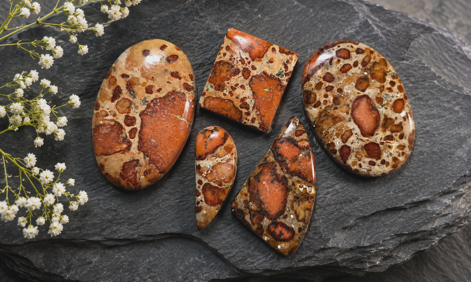 Asteroid Jasper Cabochons