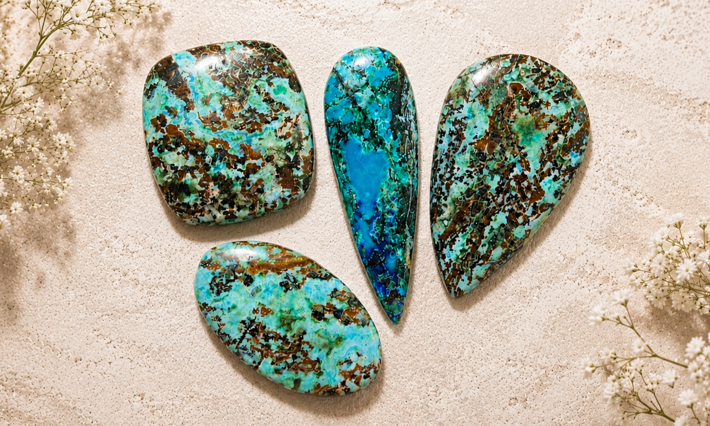 Chrysocolla Turquoise - Unique Design Cabochons