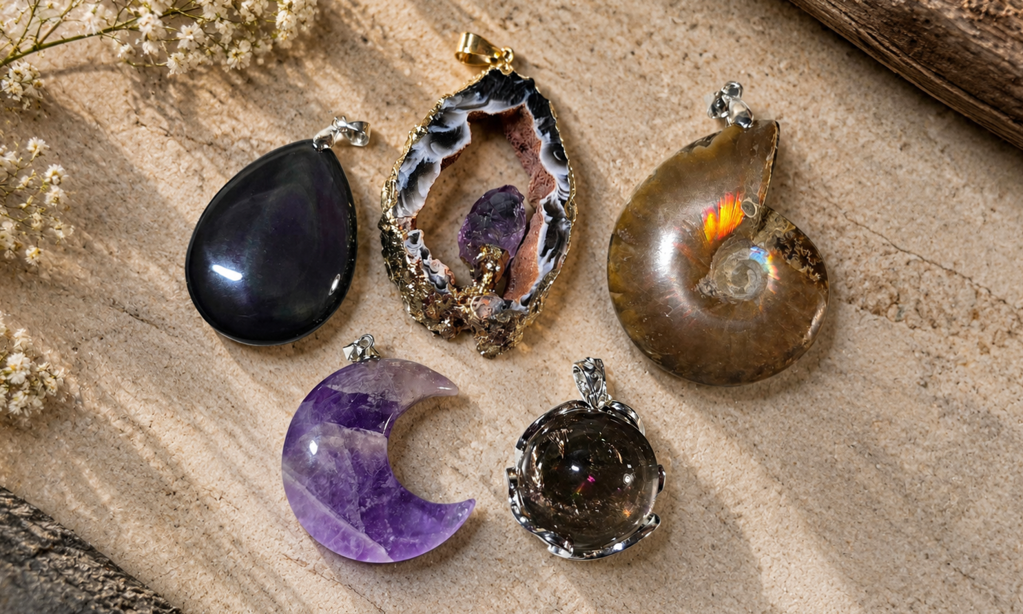 Assorted Gemstone Pendants