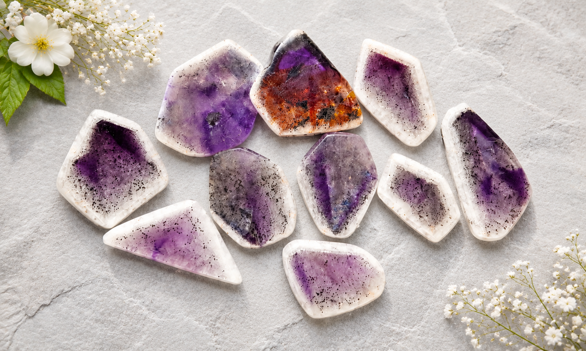 Trapiche Amethyst Freeform Slices