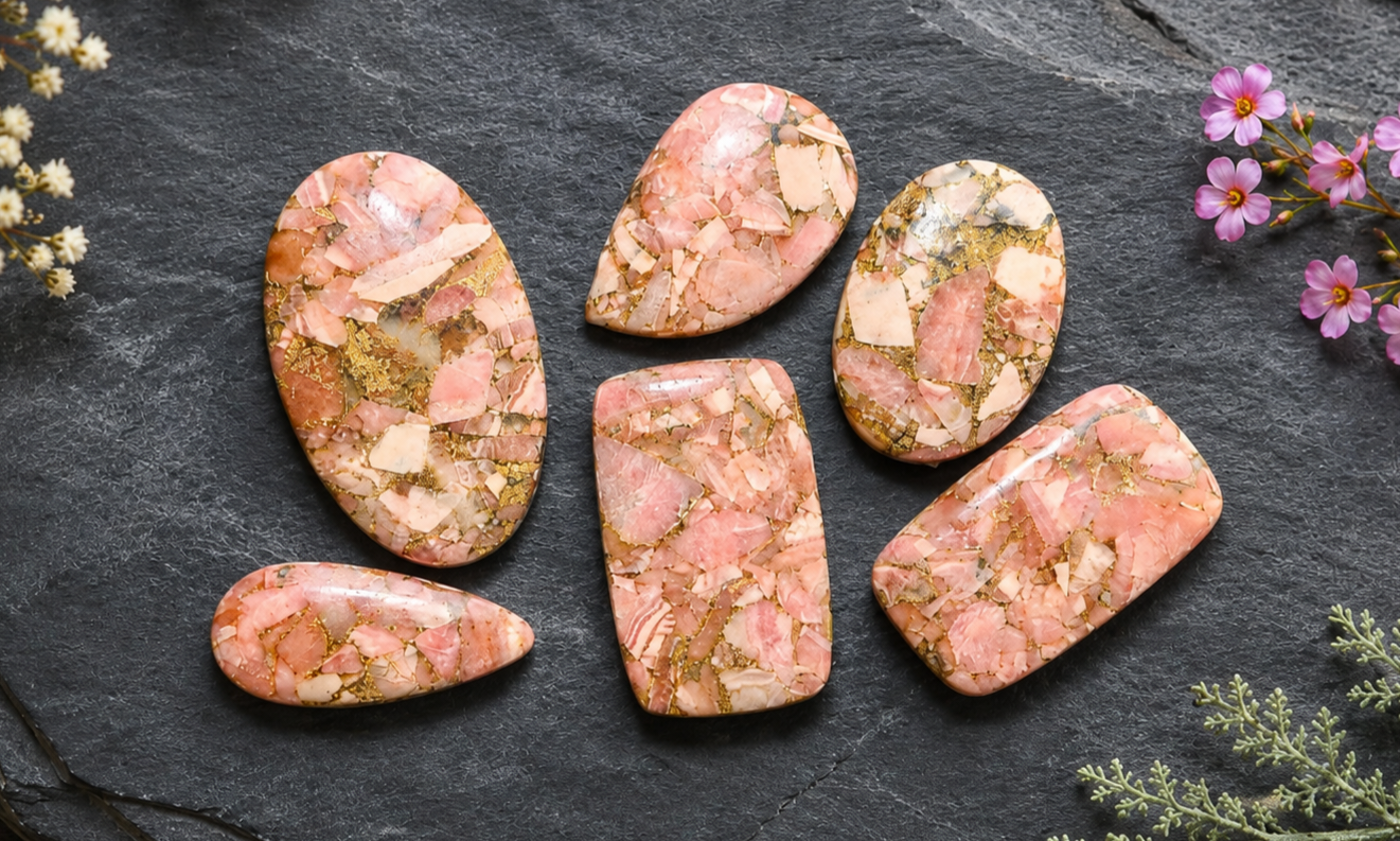 Copper Rhodonite Cabochons