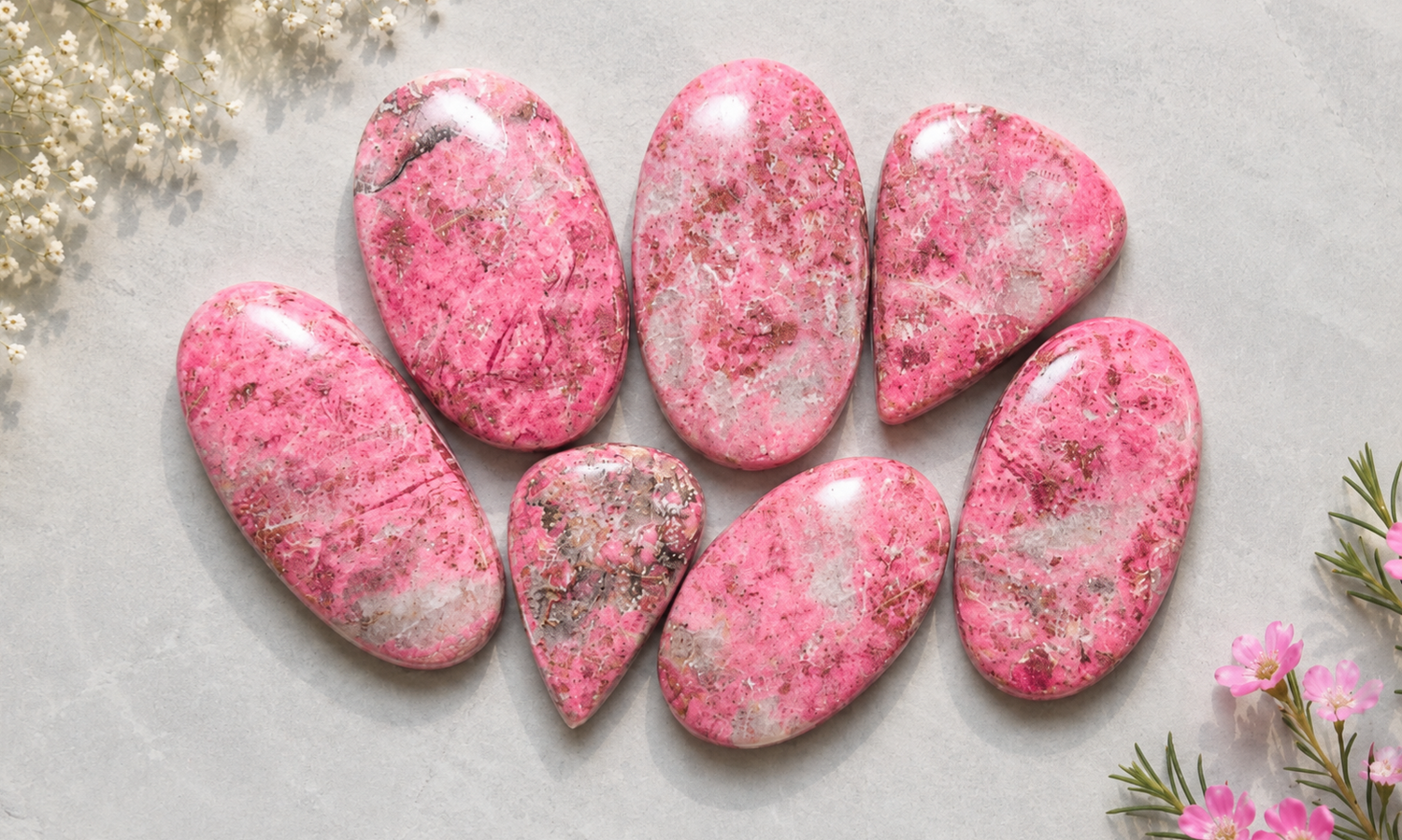 Thulite Cabochons