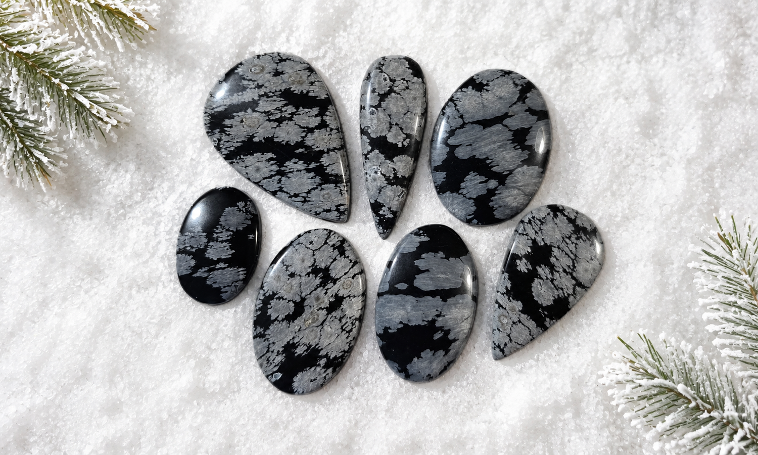 Snowflake Obsidian Cabochons