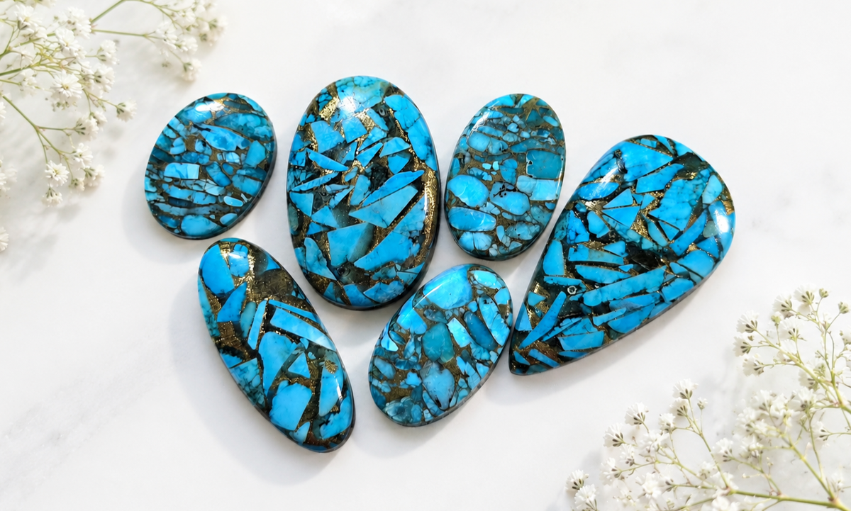 Blue Copper Turquoise Cabochons
