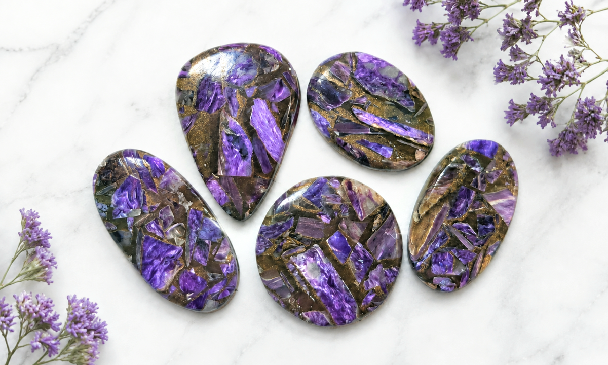 Copper Charoite Cabochons