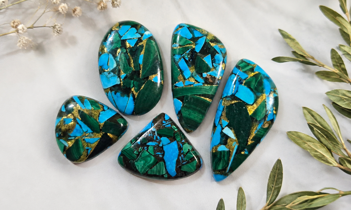 Malachite Turquoise Cabochons