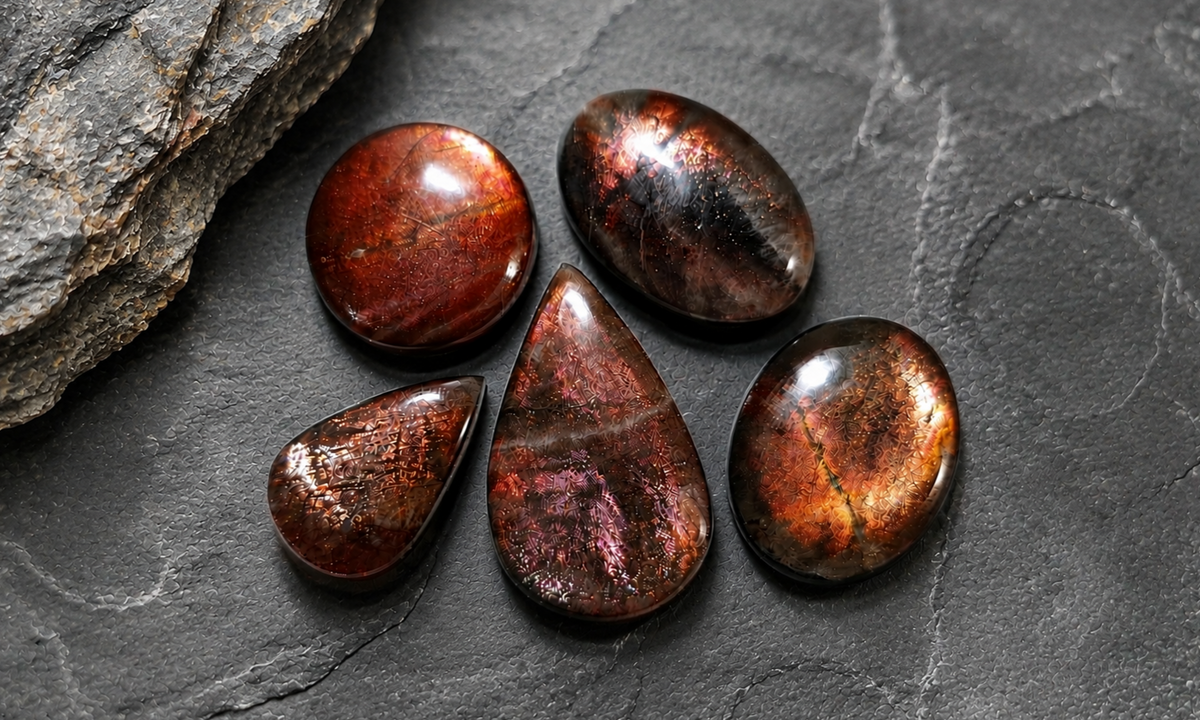 Cocoa Sunstone Cabochons
