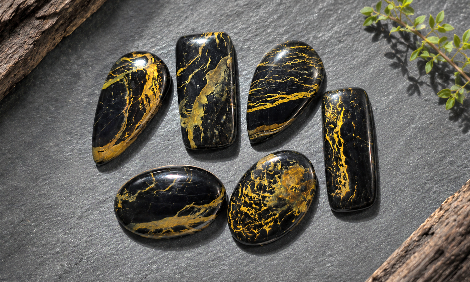 Black Indonesian Opal Cabochons
