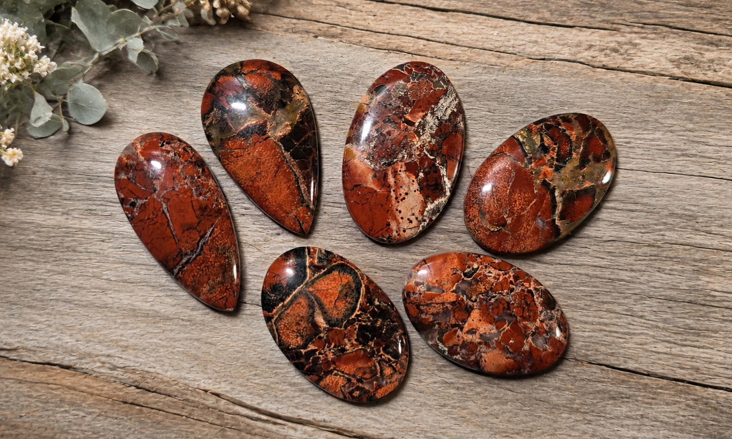 Red Rainbow Jasper Cabochons