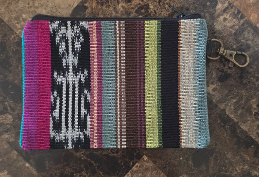 Artisan Fabric & Leather Clip-on Pouch