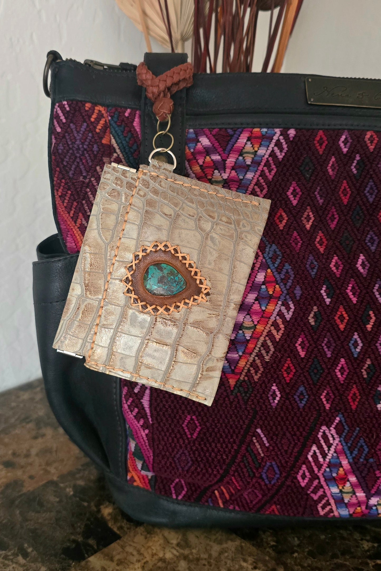 Crocodile Embossed Pop Pouch