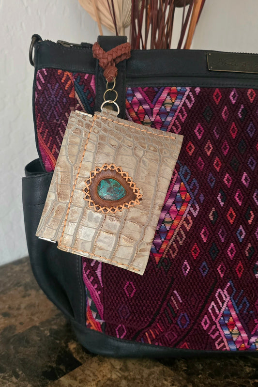 Crocodile Embossed Pop Pouch