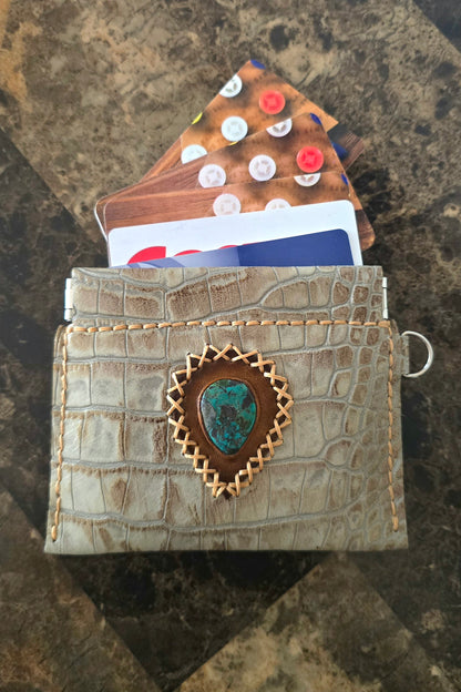 Crocodile Embossed Pop Pouch