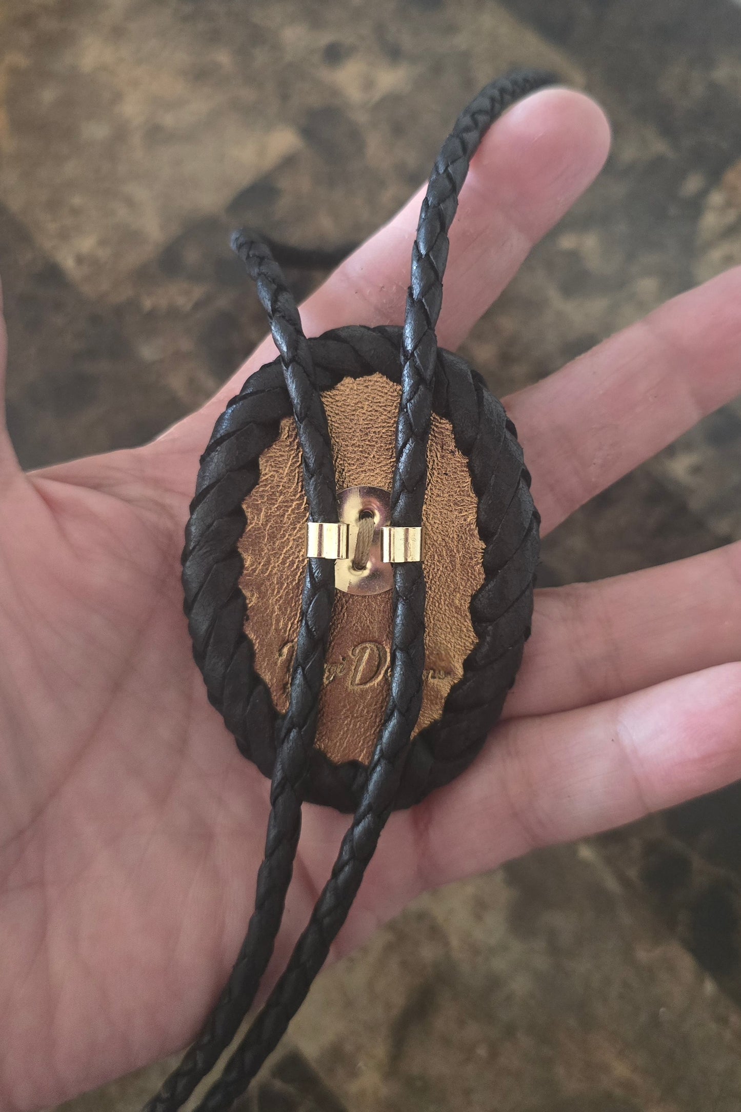 Leather Labradorite Bolo Tie