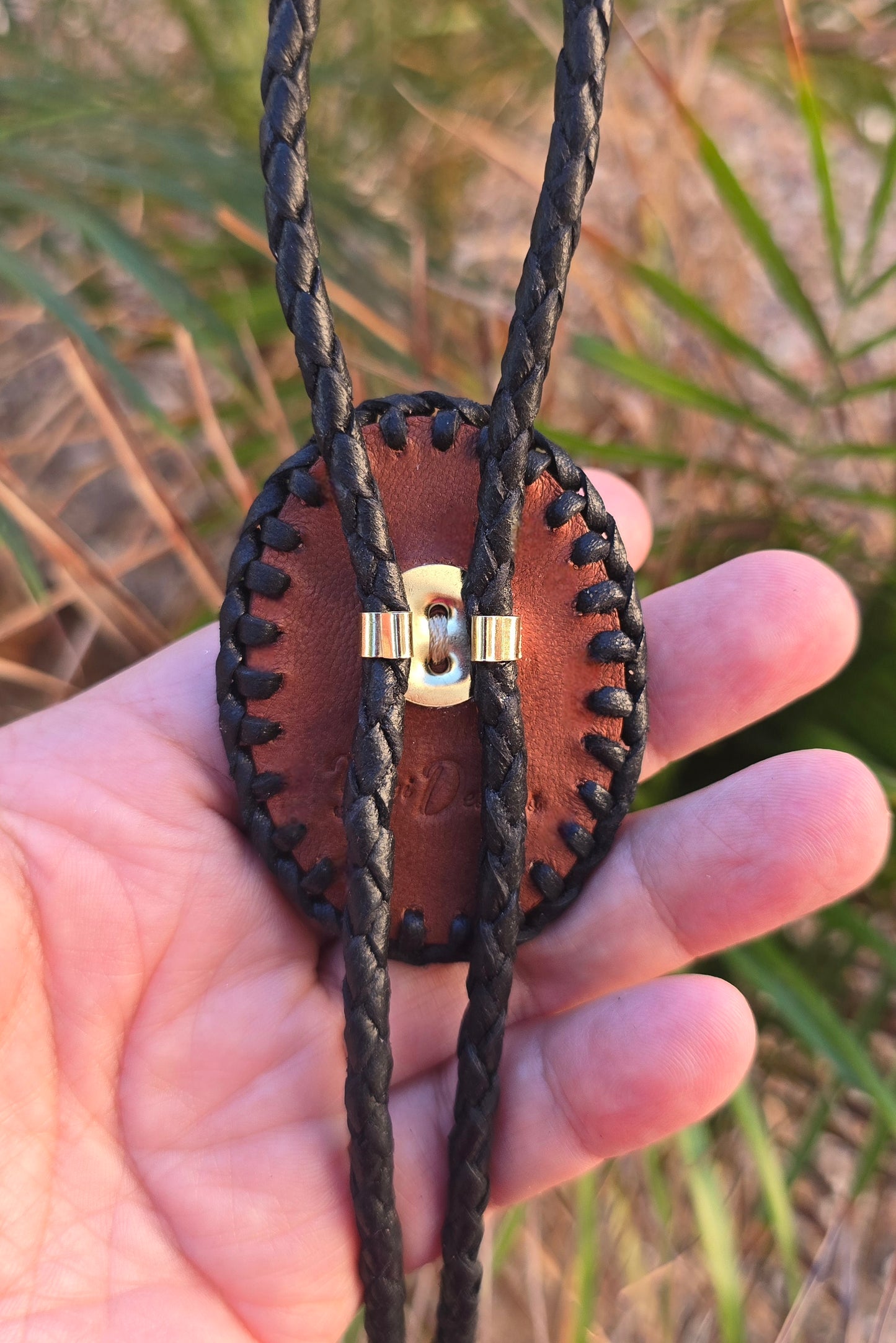 Leather Labradorite Bolo Tie