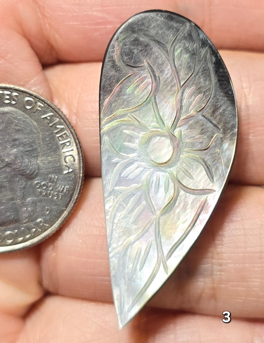 #3 Carved Mother Of Pearl