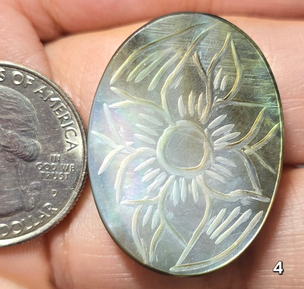 #4 Carved Mother Of Pearl