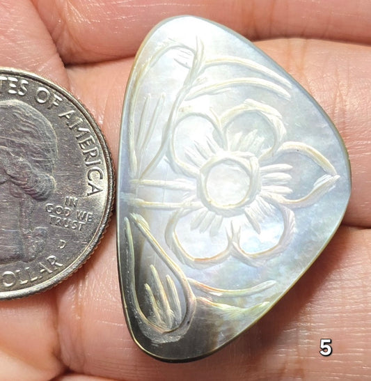 #5 Carved Mother Of Pearl