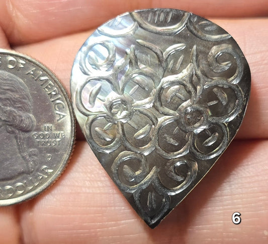 #6 Carved Mother Of Pearl