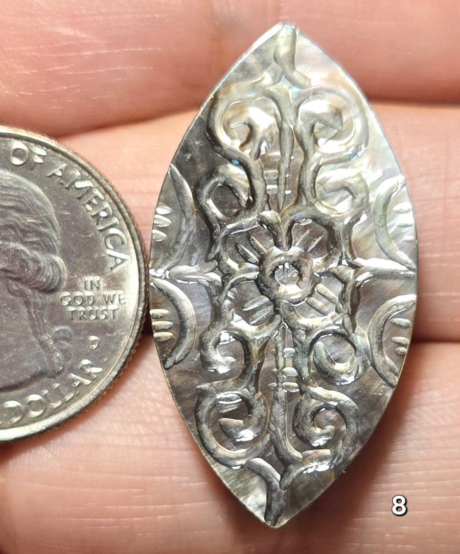 #8 Carved Mother Of Pearl