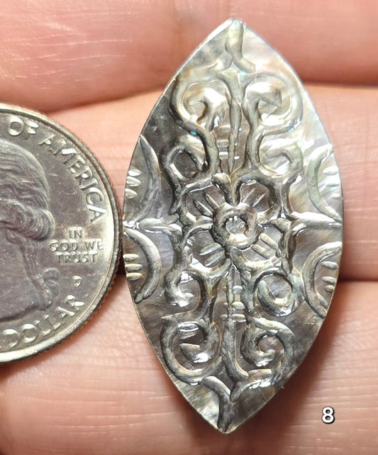 #8 Carved Mother Of Pearl
