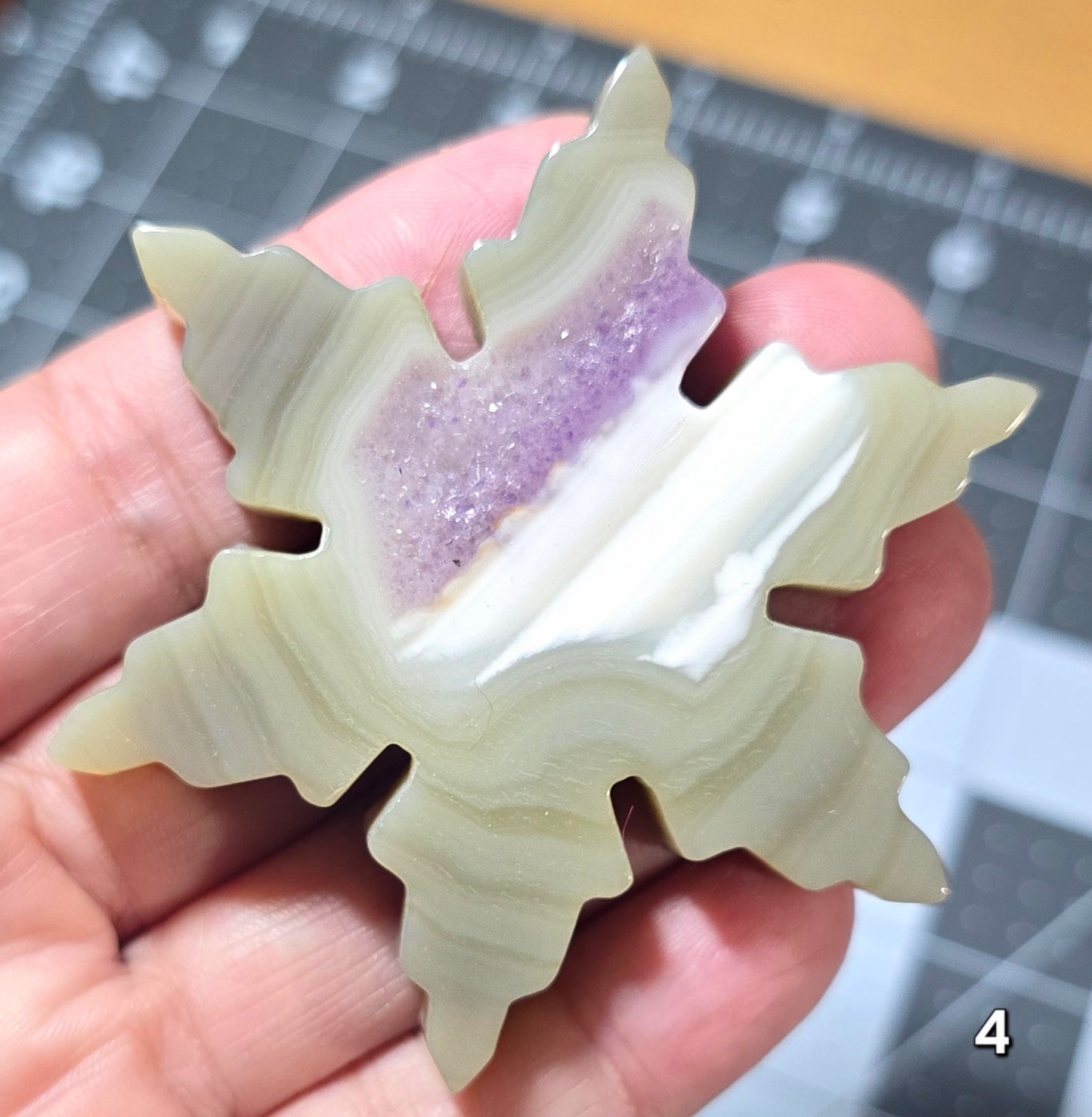 #4 Druzy Agate Snowflake