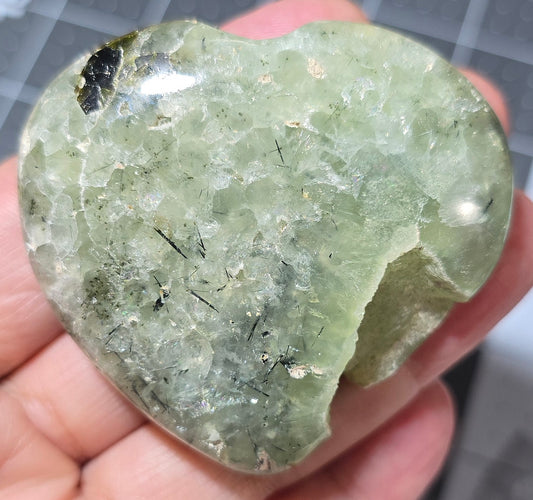 Prehnite Druzy Healing Heart