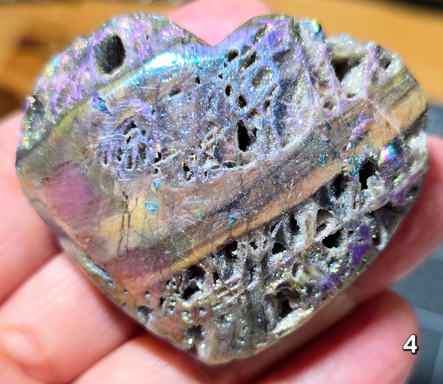 #4 Angel Aura Sphalerite Druzy Heart