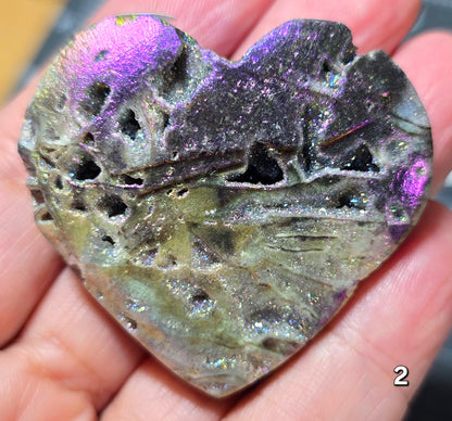 #2 Angel Aura Sphalerite Druzy Heart