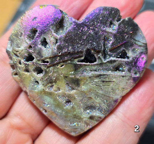 #2 Angel Aura Sphalerite Druzy Heart