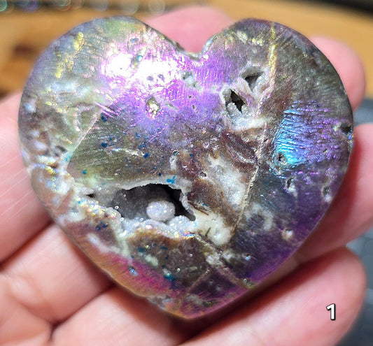 #1 Angel Aura Sphalerite Druzy Heart