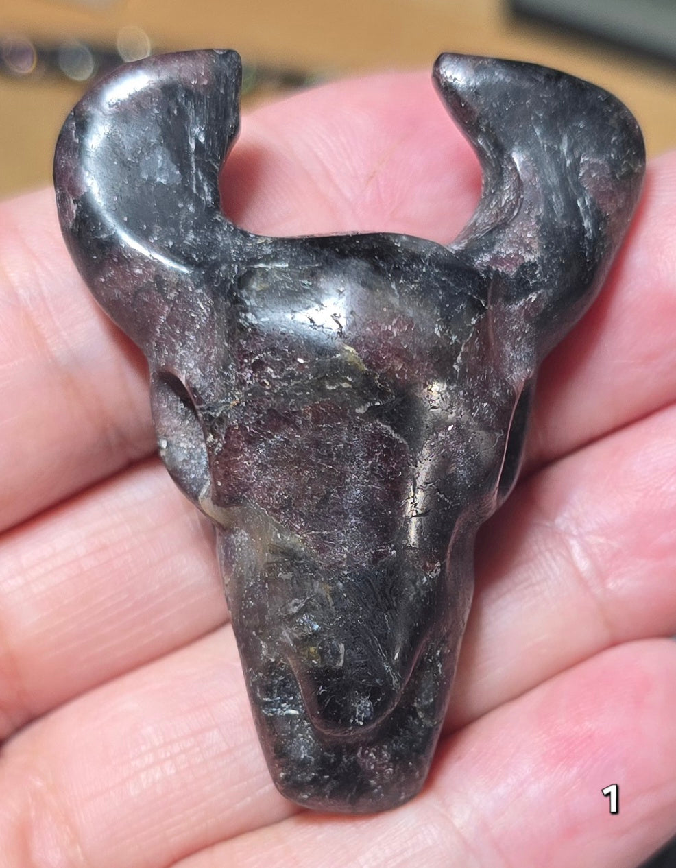 #1 Garnet Buffalo Skull