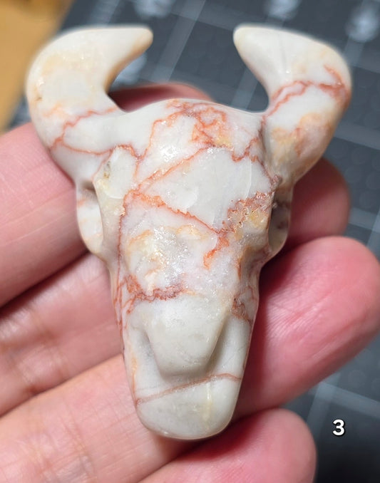 #3 Red Vein Jasper Buffalo Skull