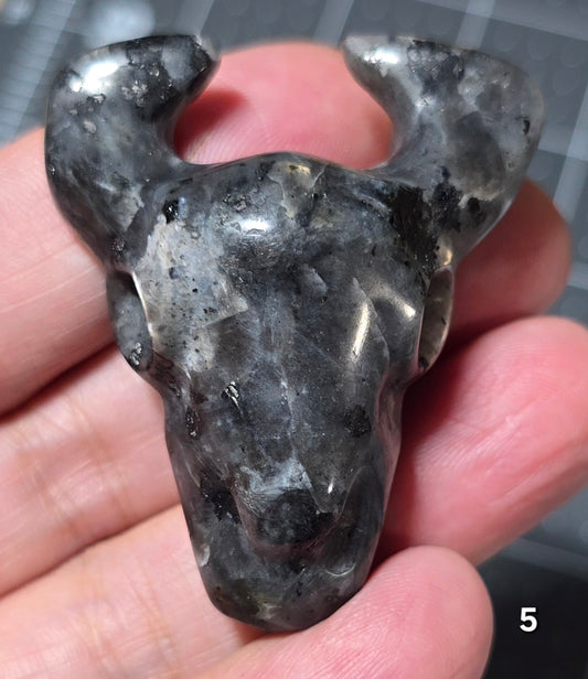 #5 Larvikite Buffalo Skull