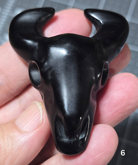 #6 Black Obsidian  Buffalo Skull